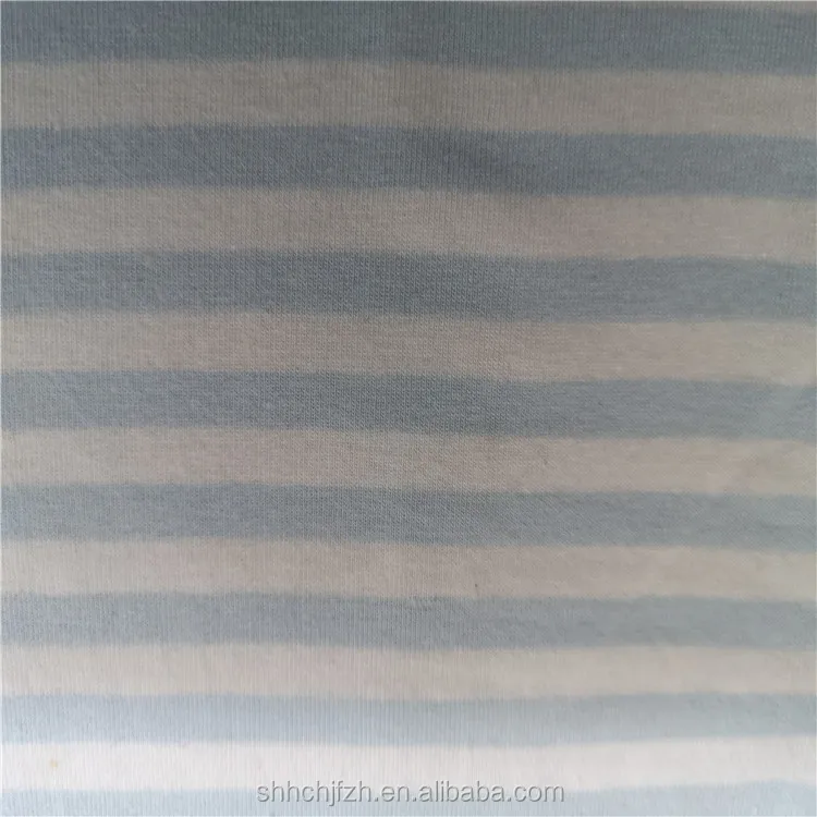 Custom Stripe Cotton Lycra Knitting 95%Cotton 5%Spandex Striped Knitted Y/D Stripe Cotton Elastane Fabric for Baby cloth