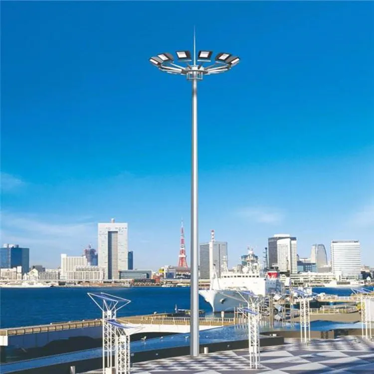 
20m telescopic cctv used camera galvanized steel high mast lighting poles 