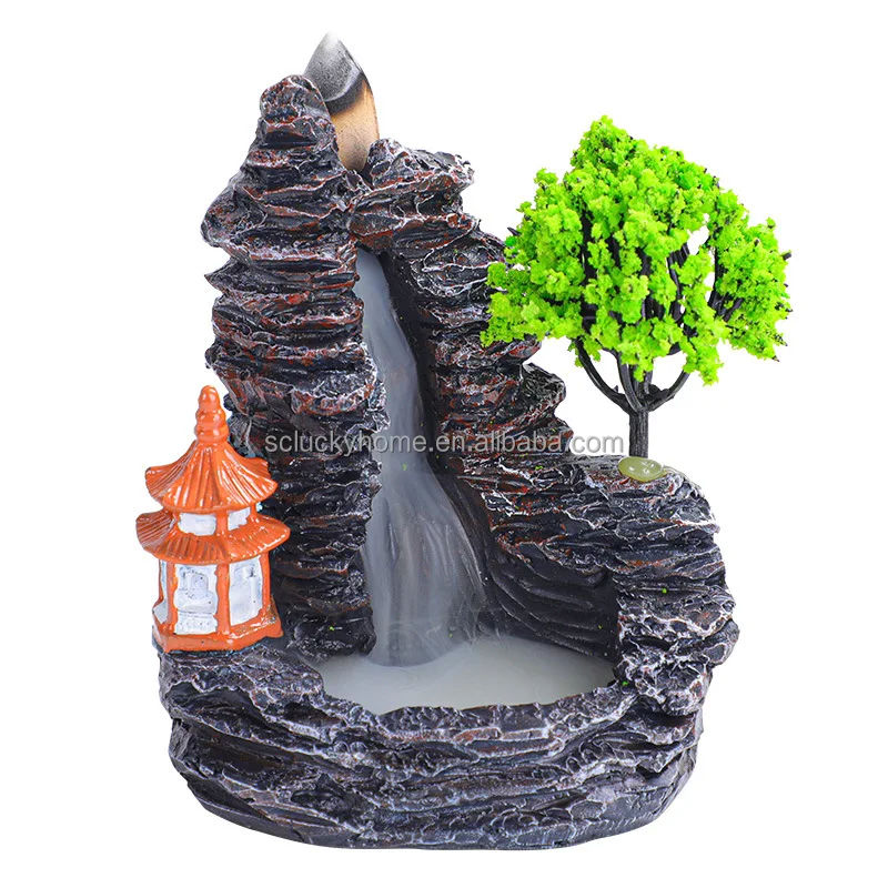 Home Decor Yoga Spa Meditation Natural Aromatherapy Resin Backflow Incense Holder Handmade Waterfall Incense Burner