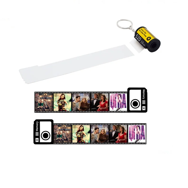 Blank Loving Memory Film Keychain 30 Photos Sublimation Memory Keychains Blanks PET Camera Roll Gift Anniversary gifts