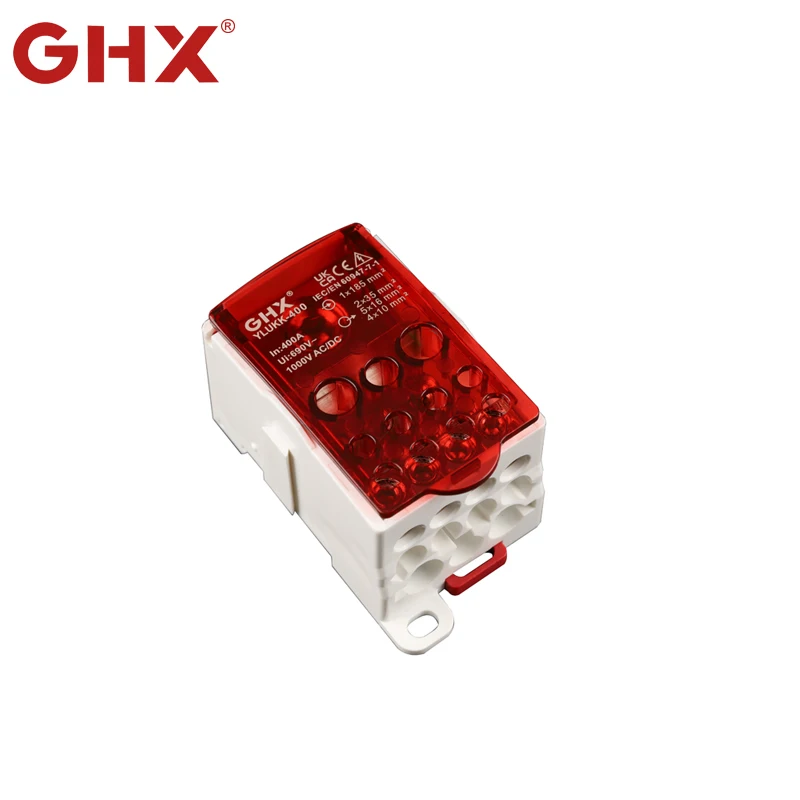 New design YL UKK 400A Power Distribution Screw Terminal Blocks With Plastic Cover