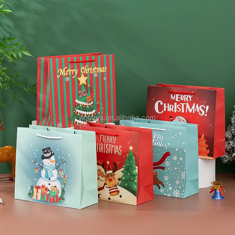 New arrival Christmas candy gift bag fancy shopping bags christmas paper gift bag