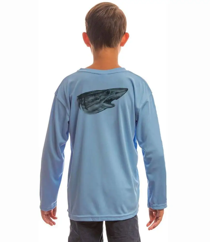 
Kid Customizable Pattern Monochrome UPF 50+ Sun Protection Long-Sleeved Blank Fishing Shirt 