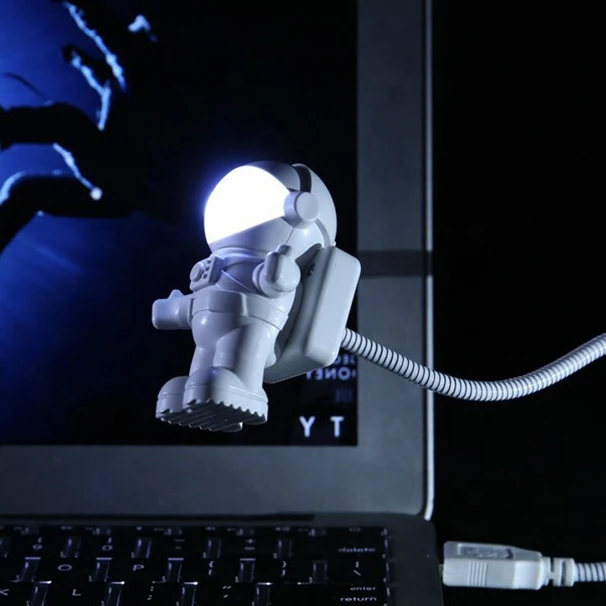 Мини-лампа для чтения USB-трубка компьютера ноутбука ПК чистый белый портативный космонавт астронавт светодиодный ночник регулируемый