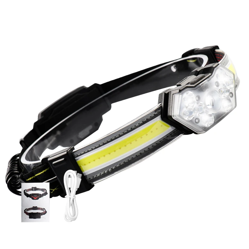 Новинка 2022 г., монолитный блок светодиодов, перезаряжаемые Противотуманные фары для бега, охоты, Водонепроницаемые фары
