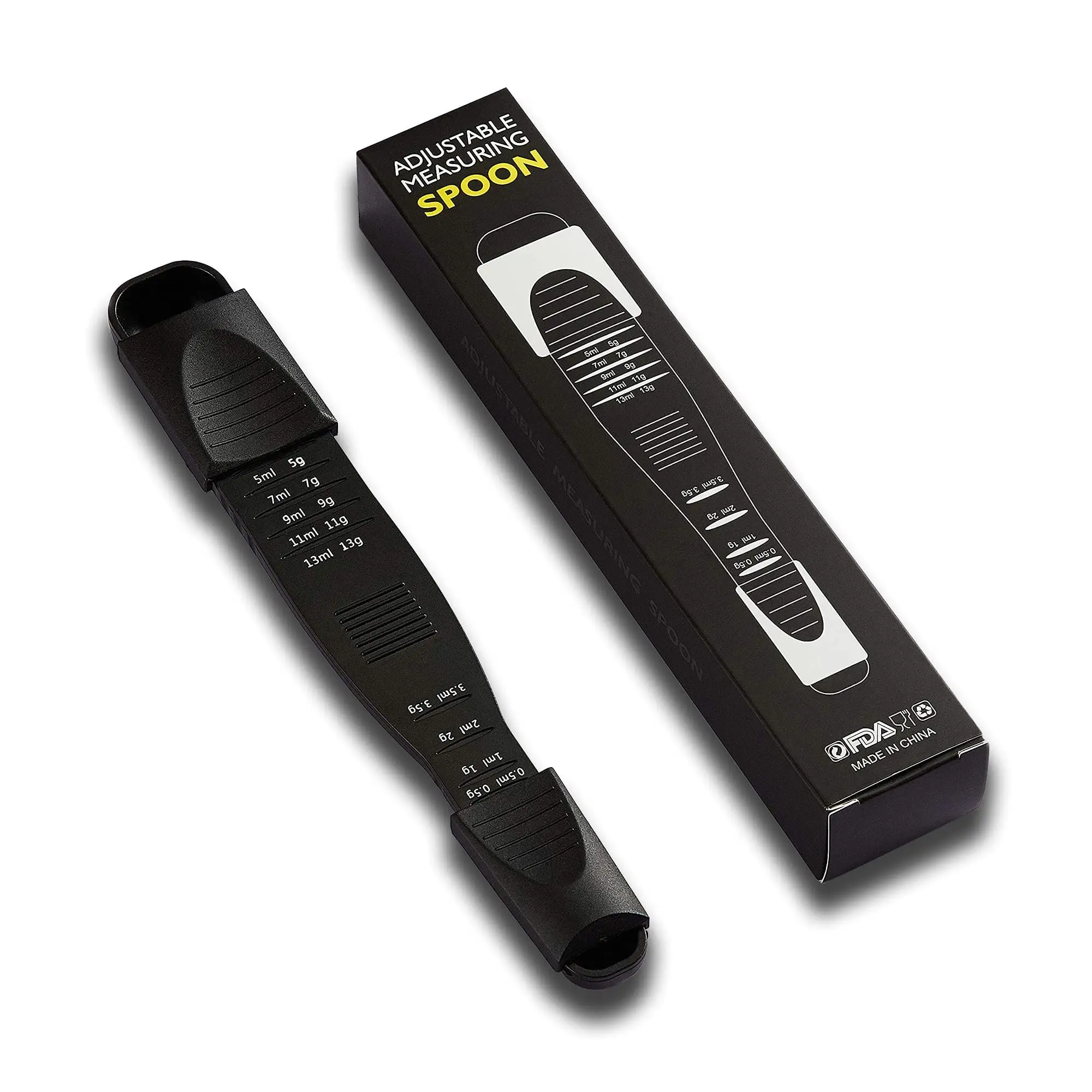 Besafe Dual Sided Ingredients Powder Spices Adjustable Metering Spoon Leveler Scale Adjustable Measuring Spoon Tool for Baking