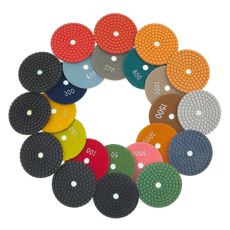 Hot Sale Efficient 7-Step Wet Dry For Marble, Granite, And Stone: Diamond Hand Polishing Pads
