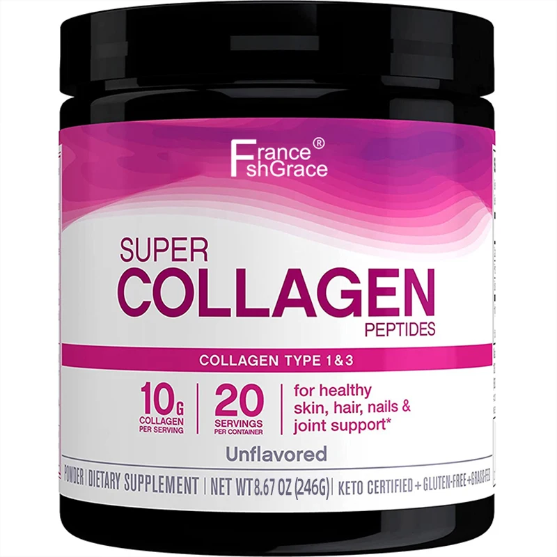 Premium Collagen Powder OEM Super Collagen Peptides Supplement collagen support for skin, bones, and hair
