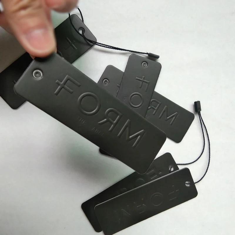 Directly Factory Recycled cardboard Swing tag, Custom Private Brand Name Emboss Card hang tag for jeans