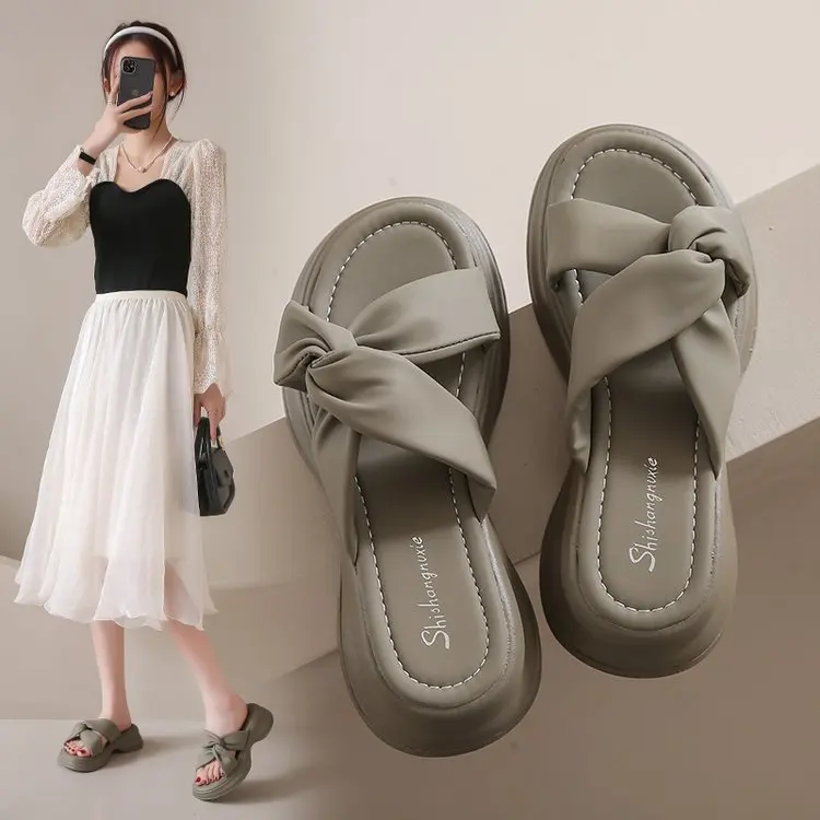Buy hot sale women thick bottom slides footwear outdoor summer sandals slipper
