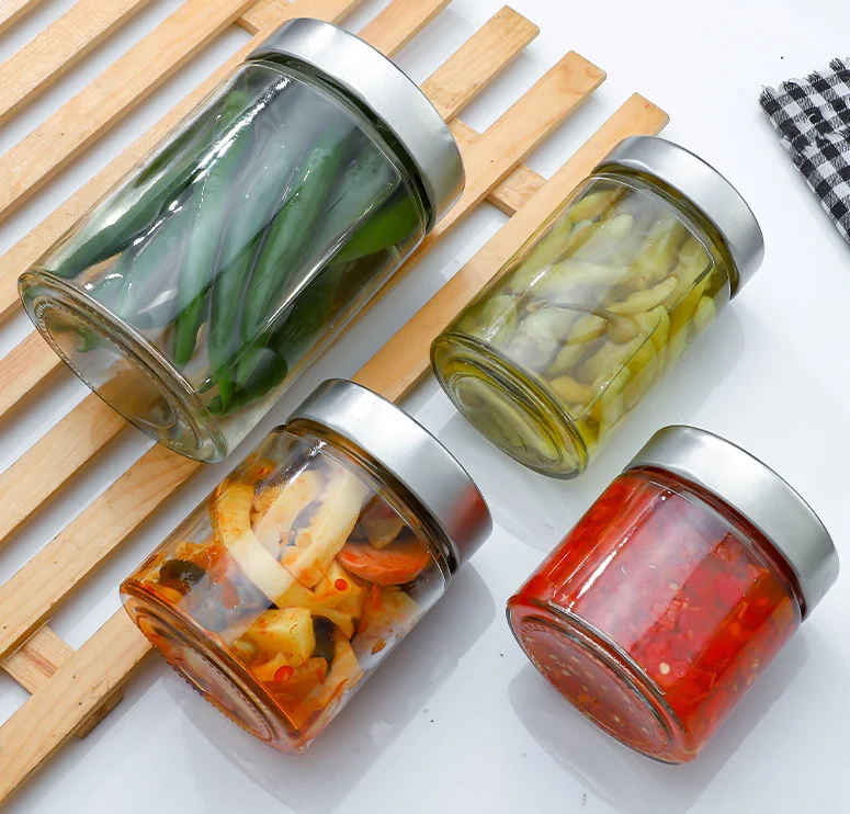 Food grade food sealed glass jar Food jar Round clear jar