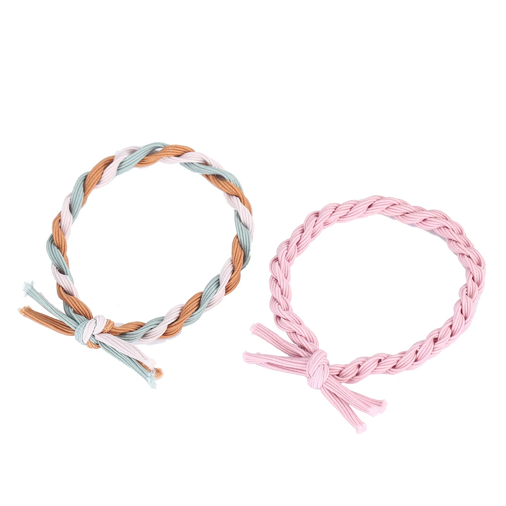 Girls Thick Knitting Knotted Elastic Hair Band High Quality Hand Made Color Matching Twist Knot Hair Tie