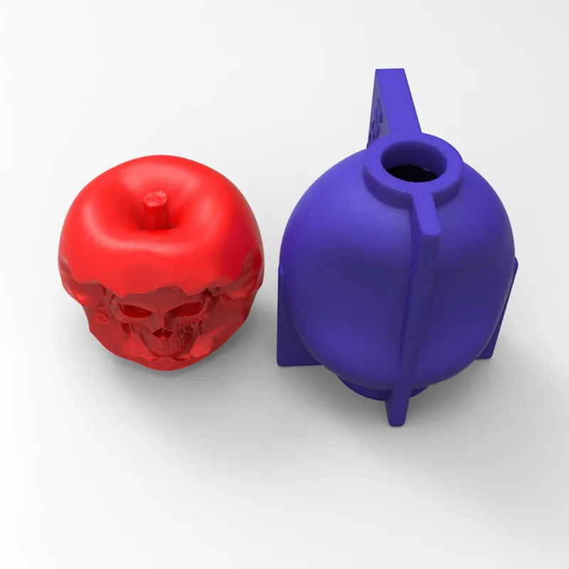 3D формы для Хэллоуина в виде свечи черепа яда яблока мыло ручной работы резиновая форма торт выпечка шоколад