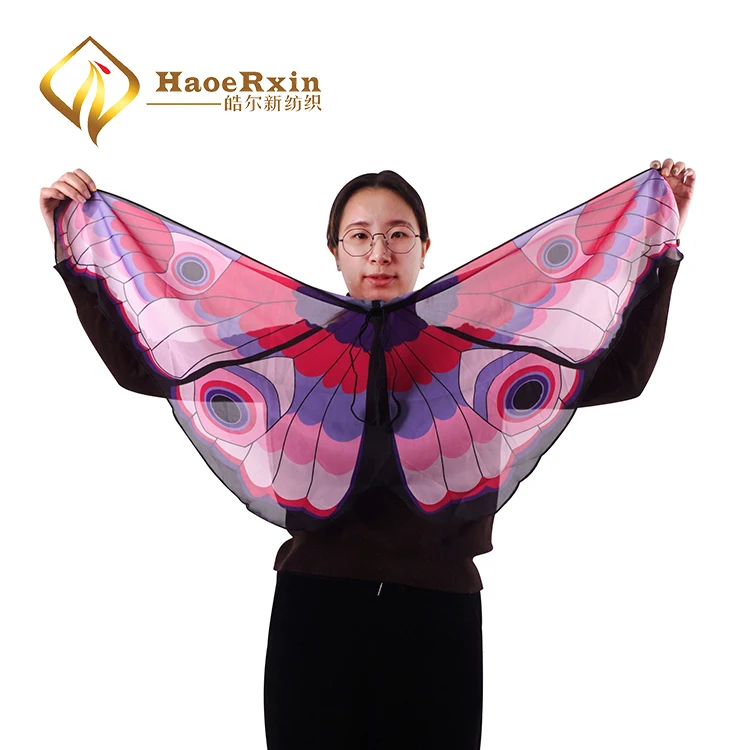 
New costumes custom festival cute wool ponchos children butterfly wing cape kids 