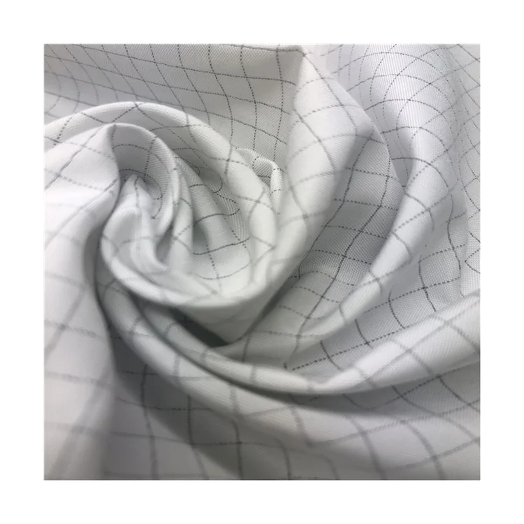 
Factory Supplier New Brand 2021 Maid Uniform Fabric Antistatic 5mm Grid Fabric 