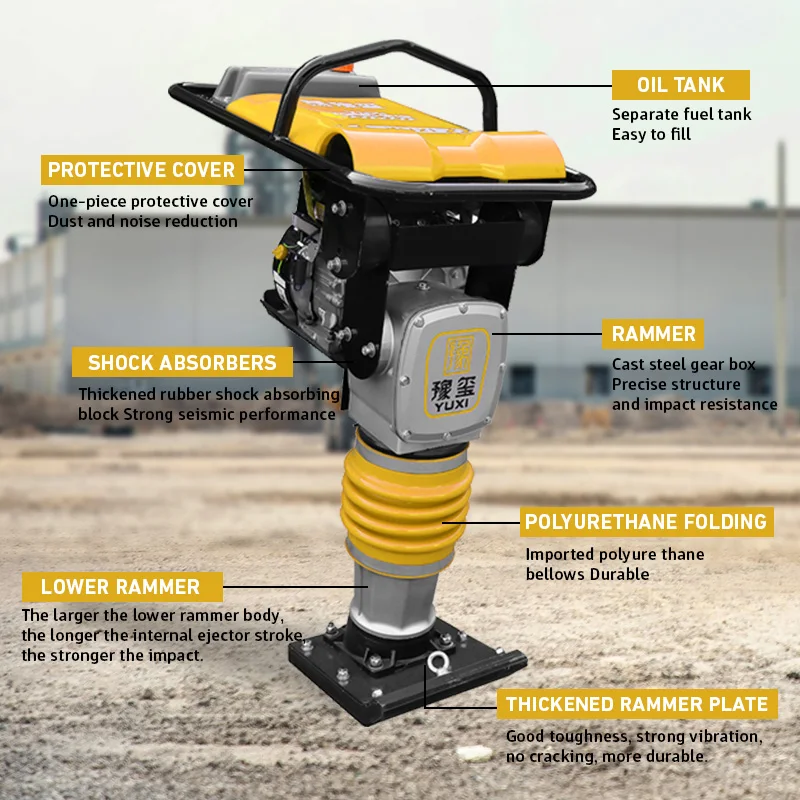 Jumping Jack Tamper Rammer Machine Vibrating Tamping Rammer Road Impact rammer