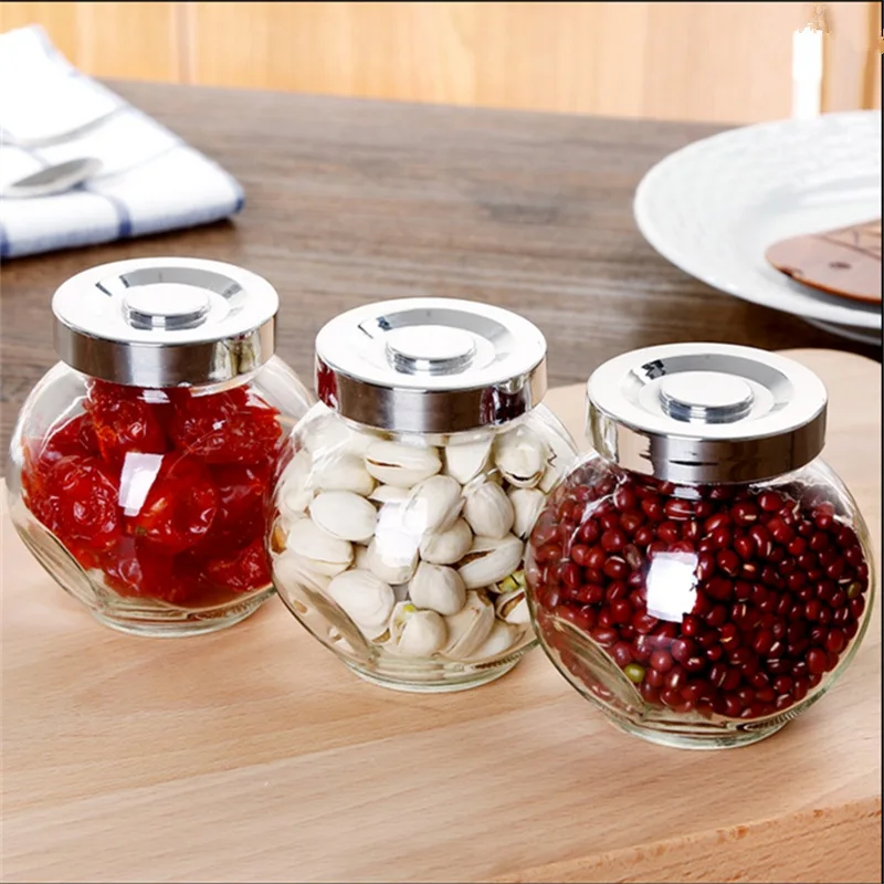 Custom printed label sealed spice jar 4oz 6oz glass seasoning chili jar black pepper storage bottle metal cap in kitchen
