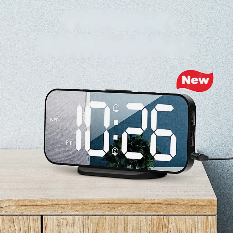 LED Clock Bedside Smart, Digital Alarm Clocks  Watch Funtion USB Wake Up Alarm Clock/