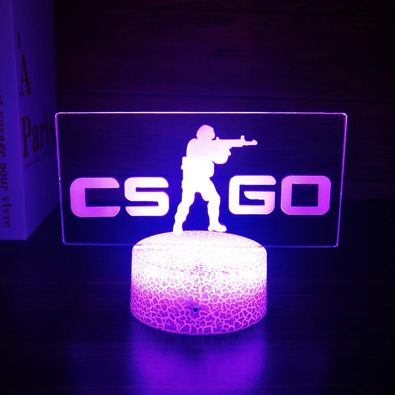 Gaming Room Desk Setup Lighting Decor Custom Photo Creative RGB 7/16 Colors LED Base 3d Illusion Anime Acrylic 3D Night Light