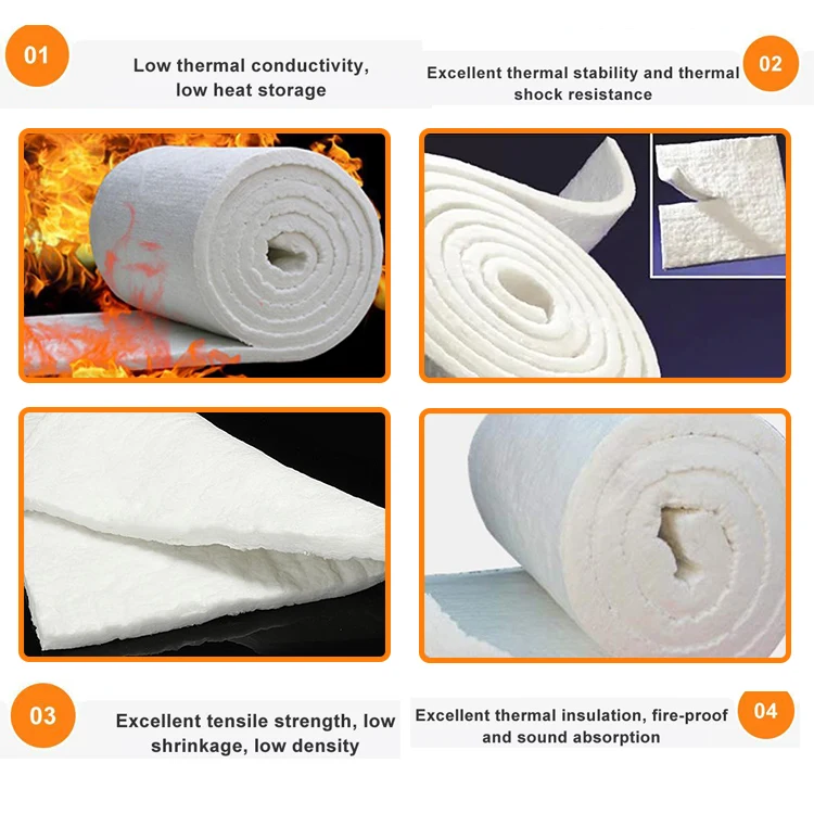 1260 Ceramic Fiber Blanket With Good Resiliency And Low Thermal Conductivity