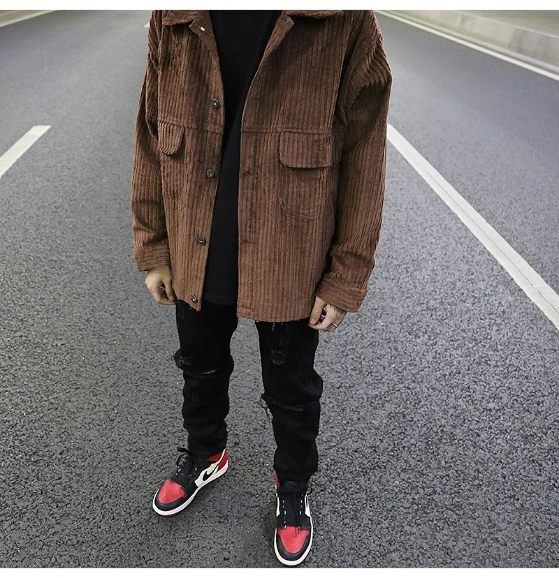 OEM private label men custom stock dropshipping mens Corduroy jacket