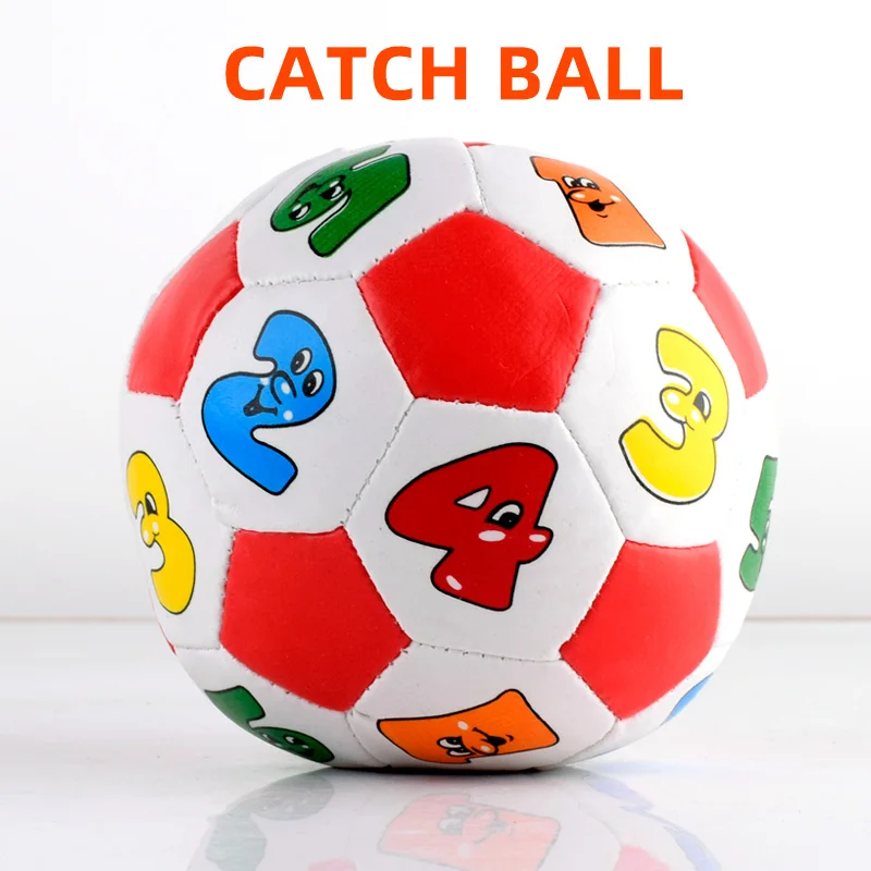 Baby Learning Color Number Rubber Ball Inflatable Soft Plush Stuffed Plush Play Toy Ball with number printing