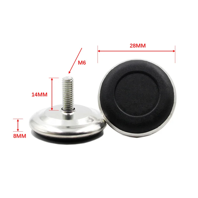M6 M8 M10 Plastic metal adjustable furniture glide miniature leveling feet hyderon Low Profile Mounting Furniture Leveling Feet