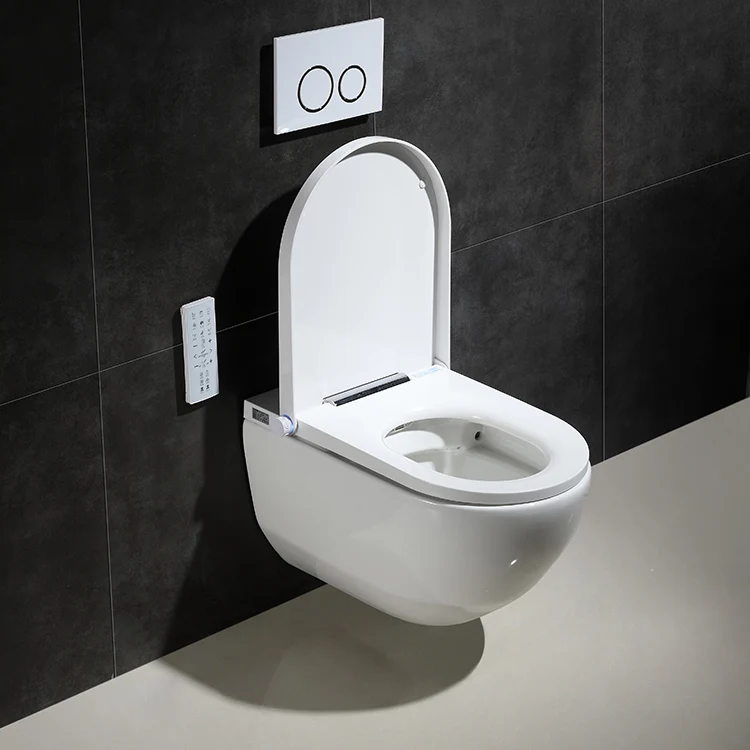 Fashion modern design ceramic bathroom self clean smart toilet with remote control