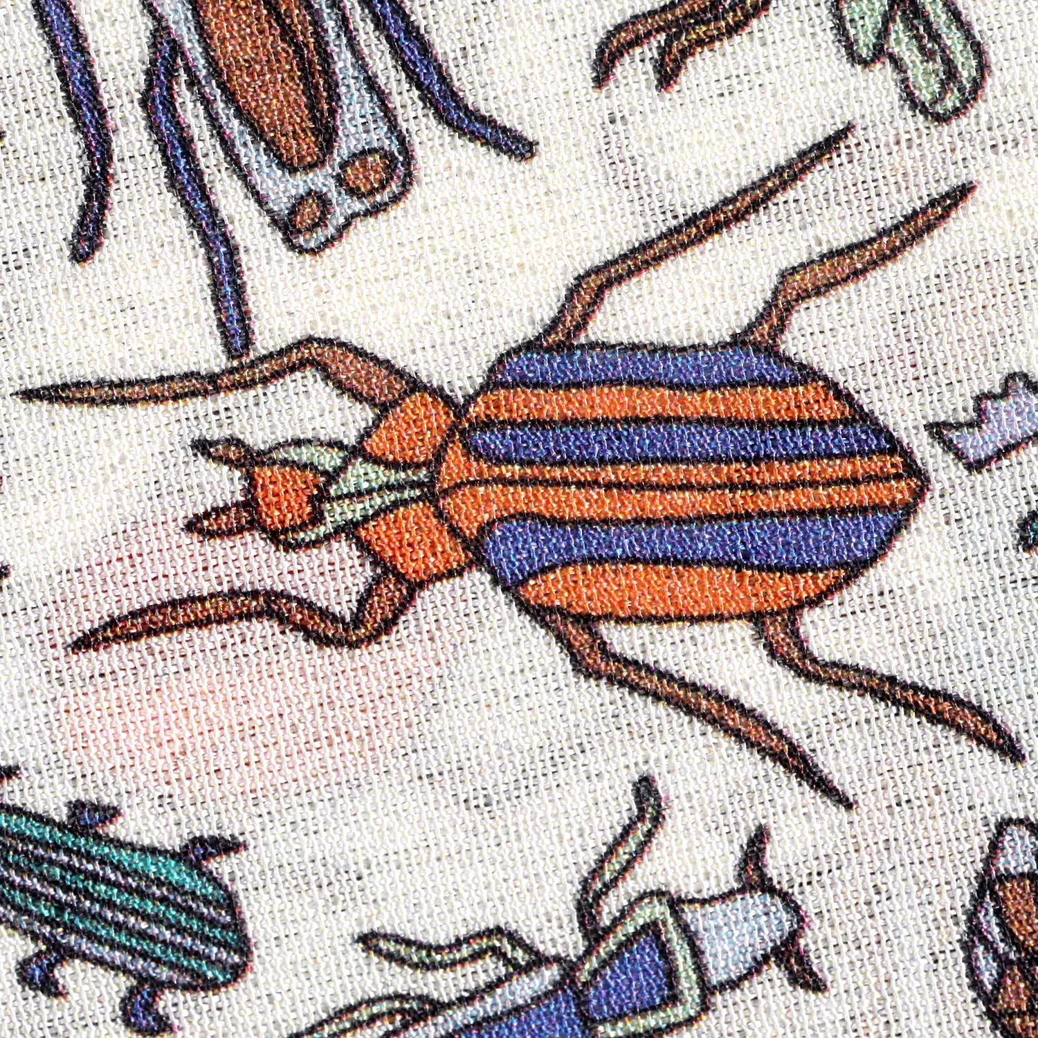 
100% mulberry silk crepe de chine digital printing fabric of insects pattern for dresses and blouses 