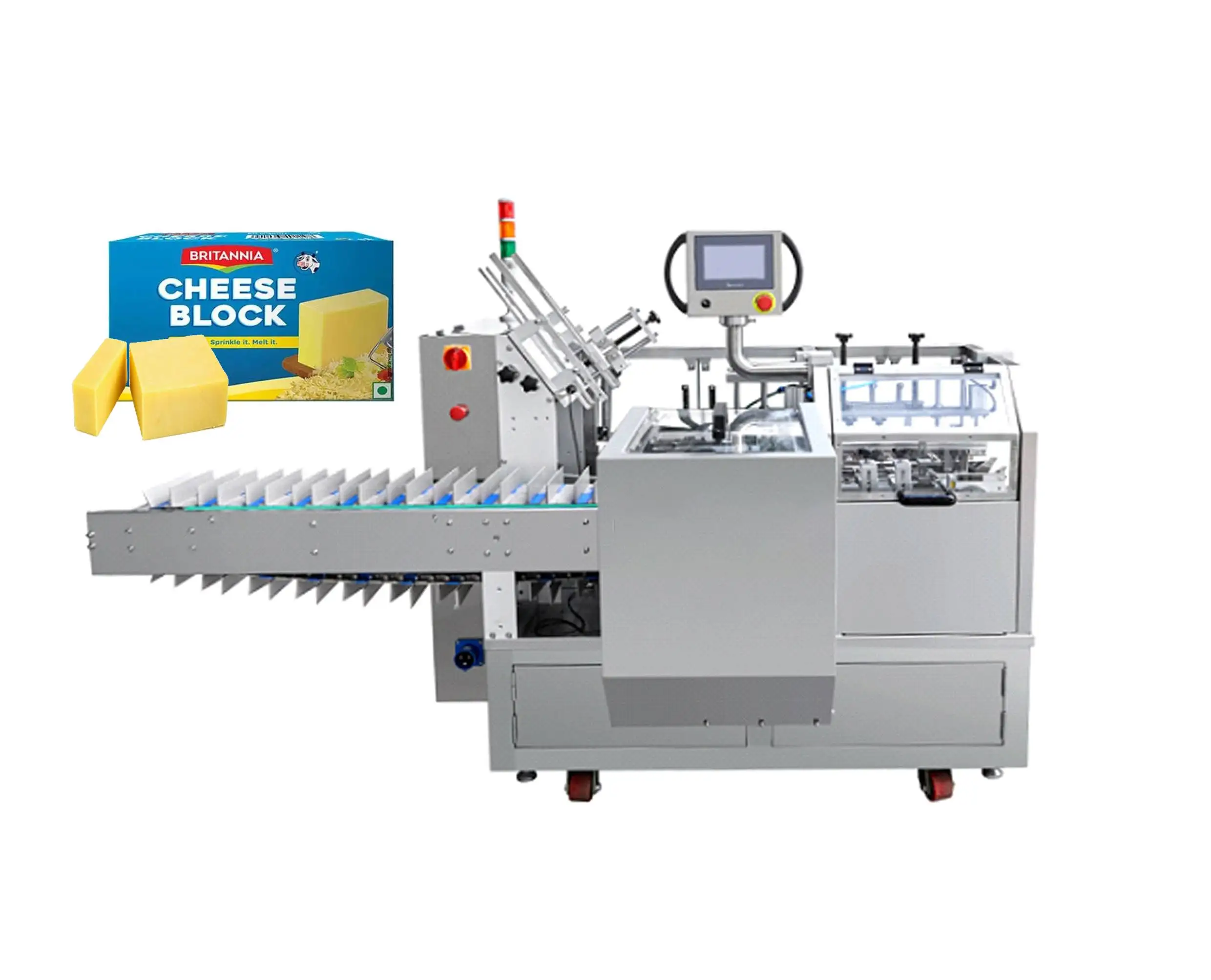 Automatic horizontal milky block cheese cheddar wrapping machine paper box carton flow filling packing packaging machine