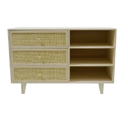 
Layered rattan storage cabinet 