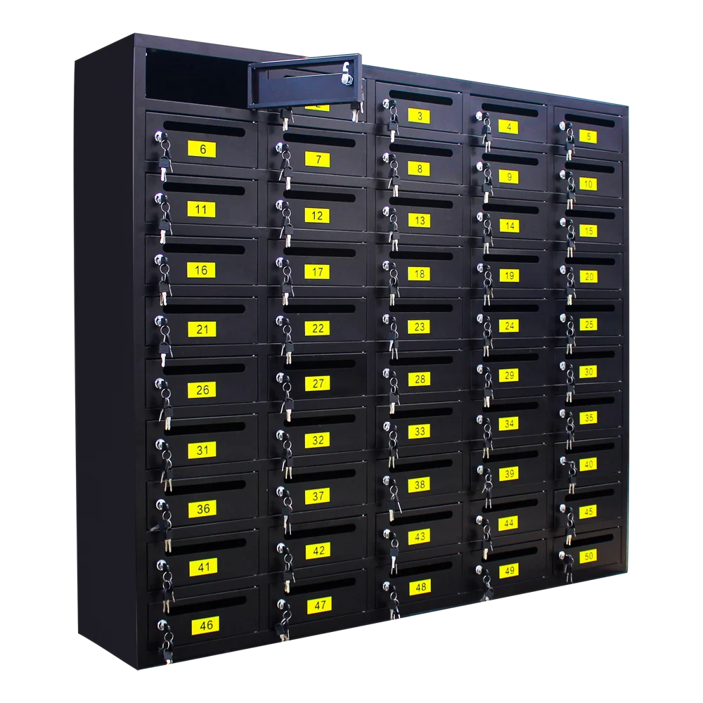 High-Quality Metal 50-Door Mailbox Locker Versatile Metal Mailbox Locker with 50 Individual Compartments