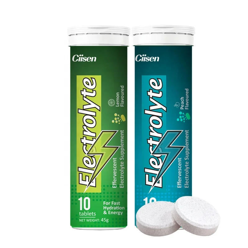 Custom logo Sports Nutrition Electrolyte Drink 20 effervescent Tablets Improve hydration fruits flavor free sample