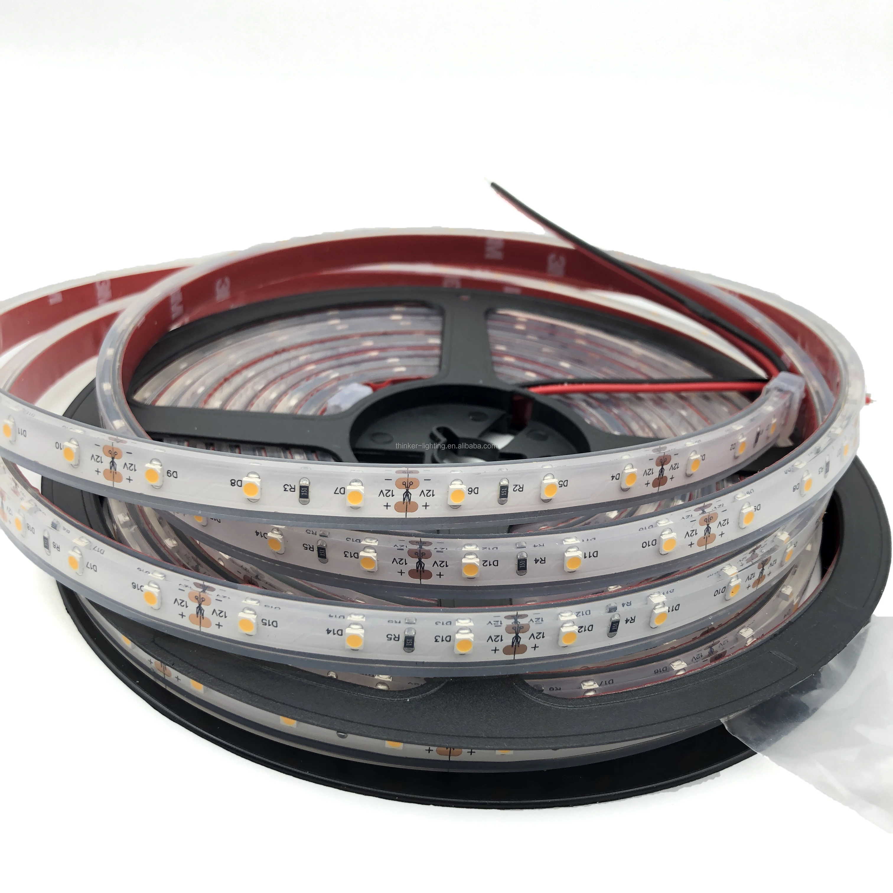 CE RoHS SMD3528 LED Strip Light 60leds/m DC12/24V 24W/m 10mm PCB VHB IP68 5m/roll
