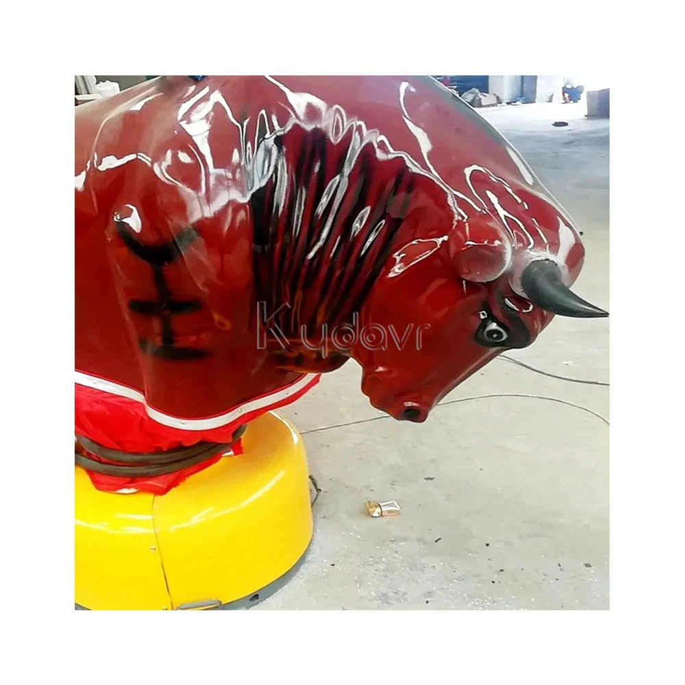 Commercial carnival amusement park electric inflatable adult ride rodeo bull game mechanical crazy bull riding machine for sale