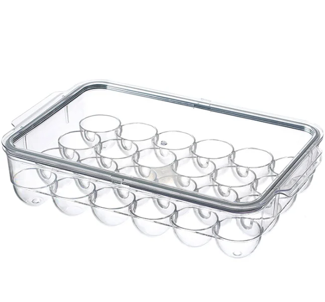 Refrigerator Egg Storage Bin  Fridge Egg  fresh-keeping box Egg Tray Clear(24 grids)