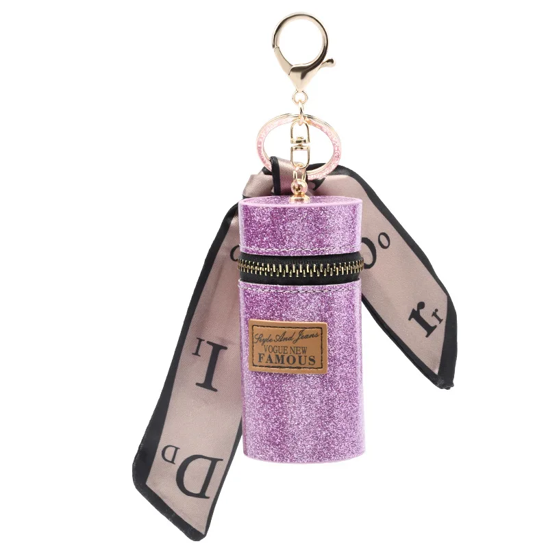 Wholesale Silicone Lipstick Mini Bucket Zero Portable Wallet Keychain Earphone Storage Bag Key Ring