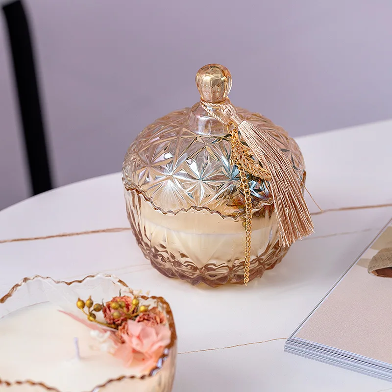 Luxury Manufacturer Candle Glass Cup Romantic Wedding Perfume Flower Gift Essential Oil Creative Gift Box Set