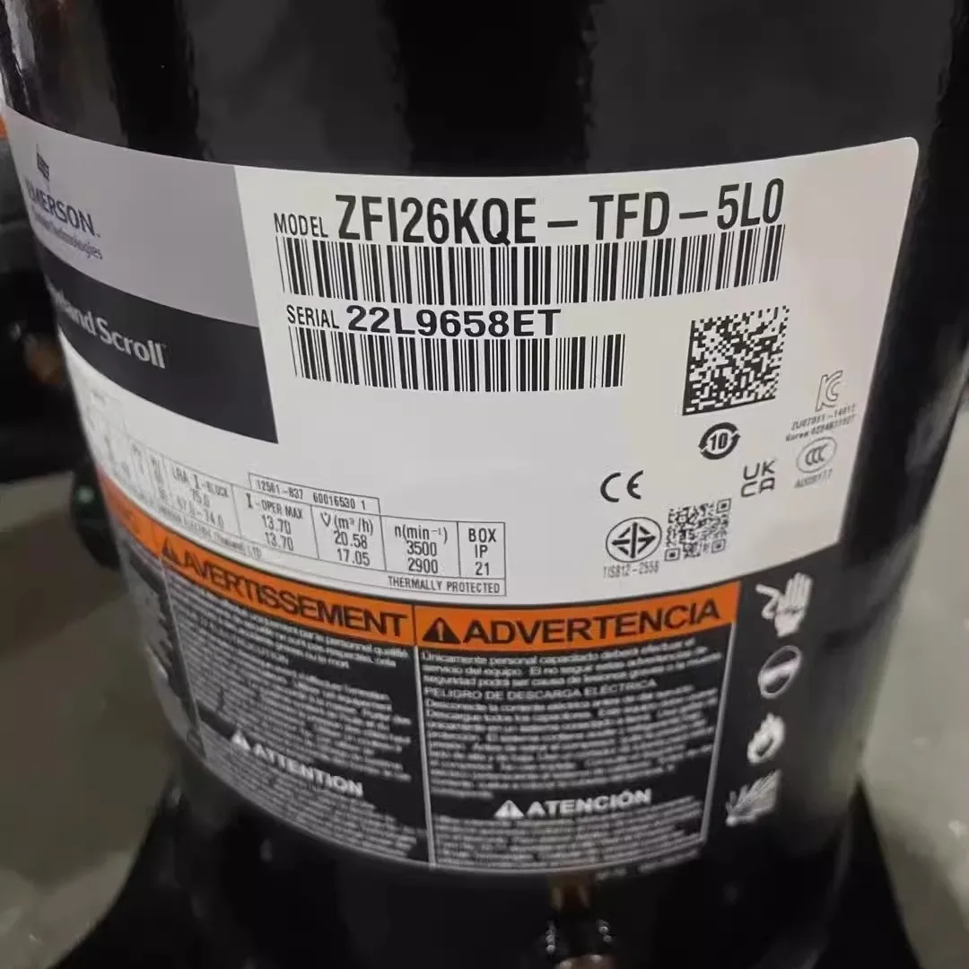 ZFI20KQE-TFD-5L2 ZFI26KQE ZFI36 ZFI39ZFI50 Copeland Low Temperature Cold Storage Compressors Air Conditioning Compressors