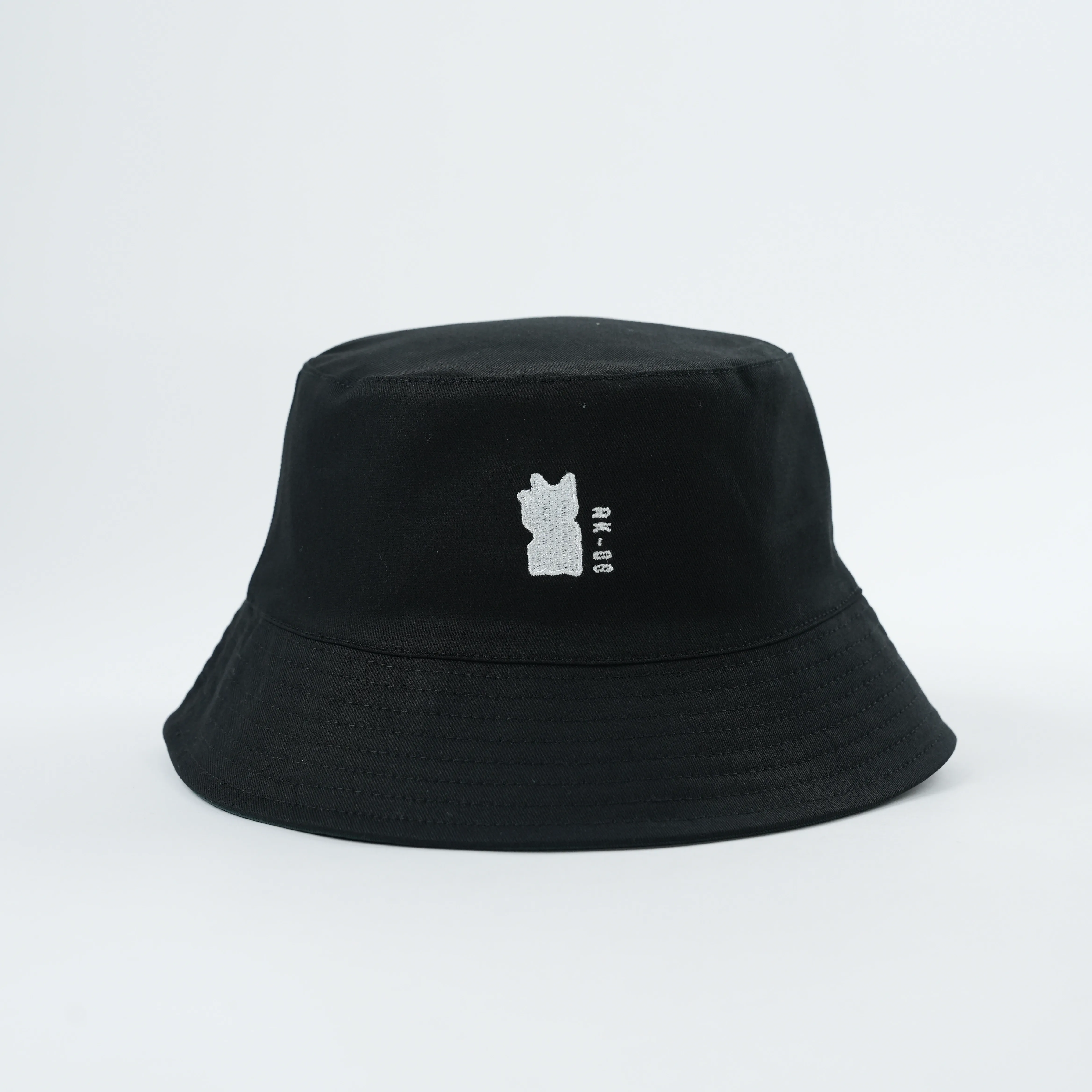High Quality Fashion Reversible Custom embroidery Solid Color Designer Bucket Hat,black and green 100% cotton bucket hat custom
