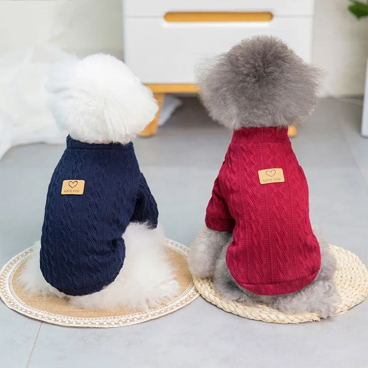 Spring Cute Fashion Medium Small Pet Clothes Poodle Pomeranian Dog Knitting Coat