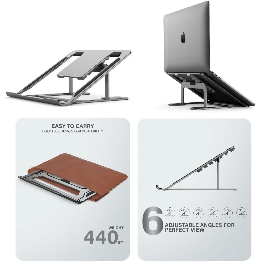 MacBook Стенд Регулируемый Премиум ноутбук ПК Алюминиевый портативный держатель для ноутбука всех размеров
