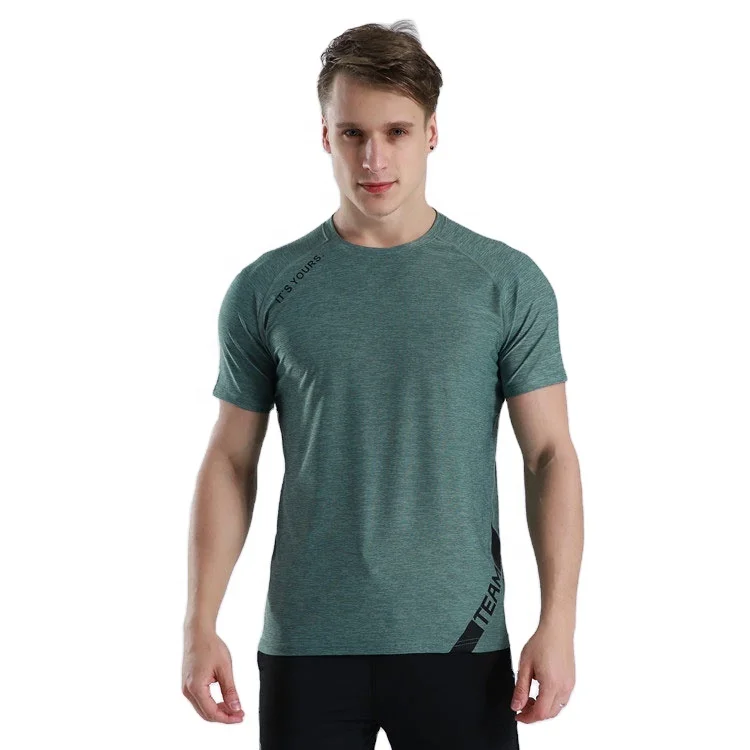 Quick Dry Breathable 87%Polyester 13%Spandex Mens Sportswear Gym T Shirts Men