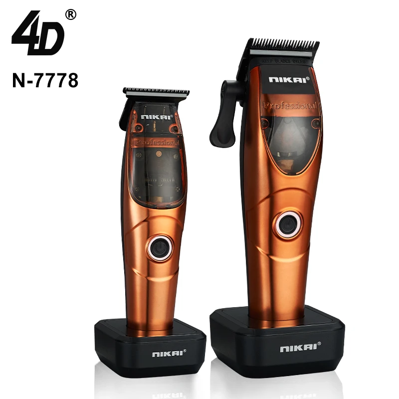 4D N-7778 Manufacture Professional Charging Base Men Hair Clipper And Hair Trimmer Set Hair Clipper With Settings