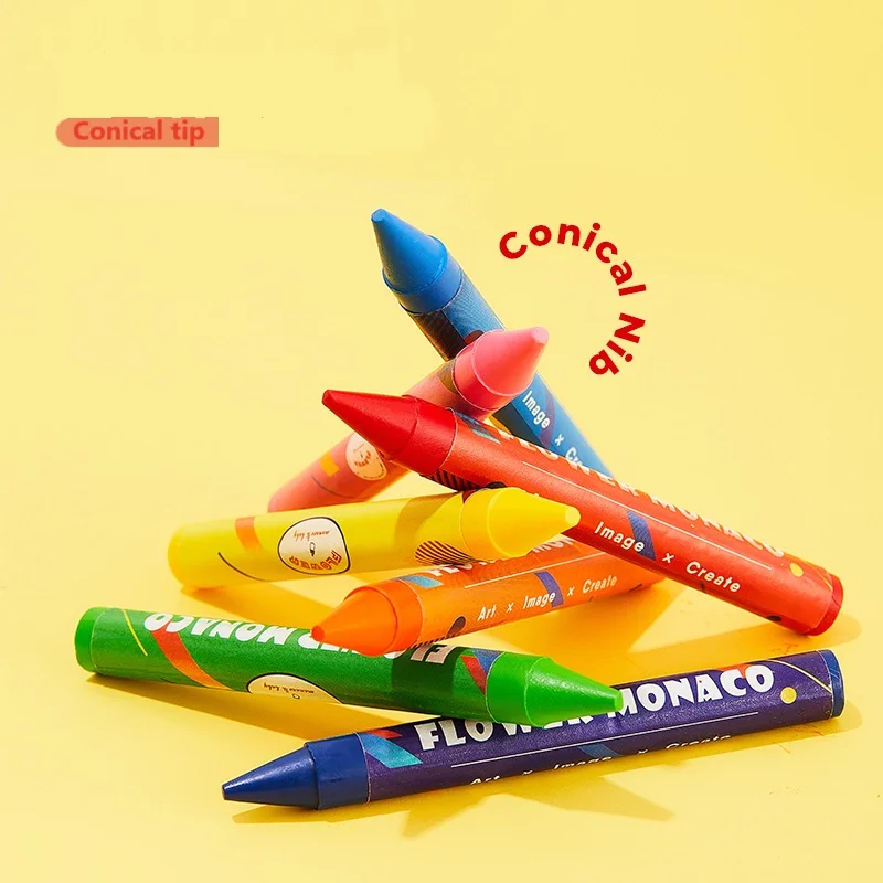 wholesaleToddlers Non Toxic Jumbo 12 color Crayons Learning Educational Kid oil pen stick Drawing Crayon