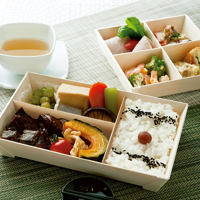 New Disposable Light Wood Benton Box With Lid Tableware Wooden Tableware Lunch Box