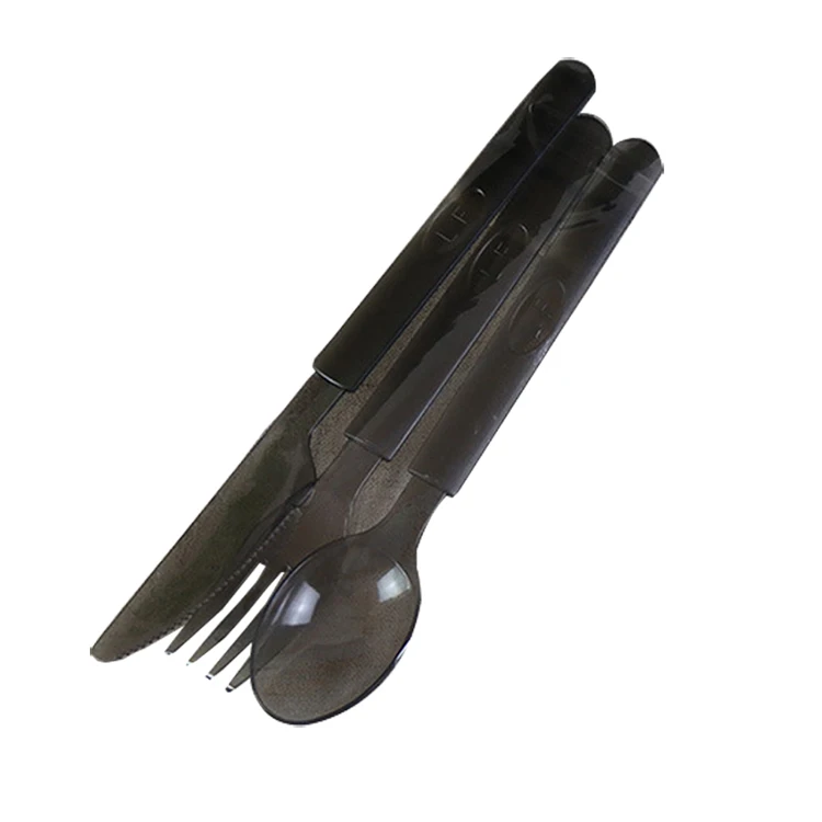 
184mm long 4.5g pp einweg bio besteck heavy weight napkin and cutlery set plastic prewrapped fork and knife disposable 