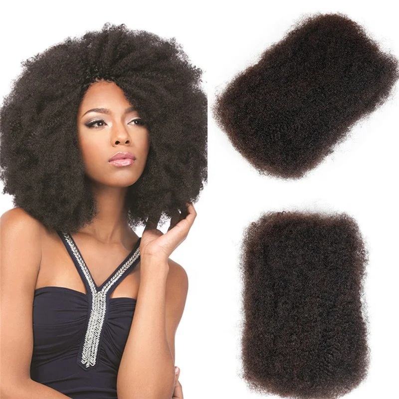 Noble Cuticle Aligned Indian Brazilian virgin Crochet human hair Afro Kinky bulk human hair extension for human hair braiding