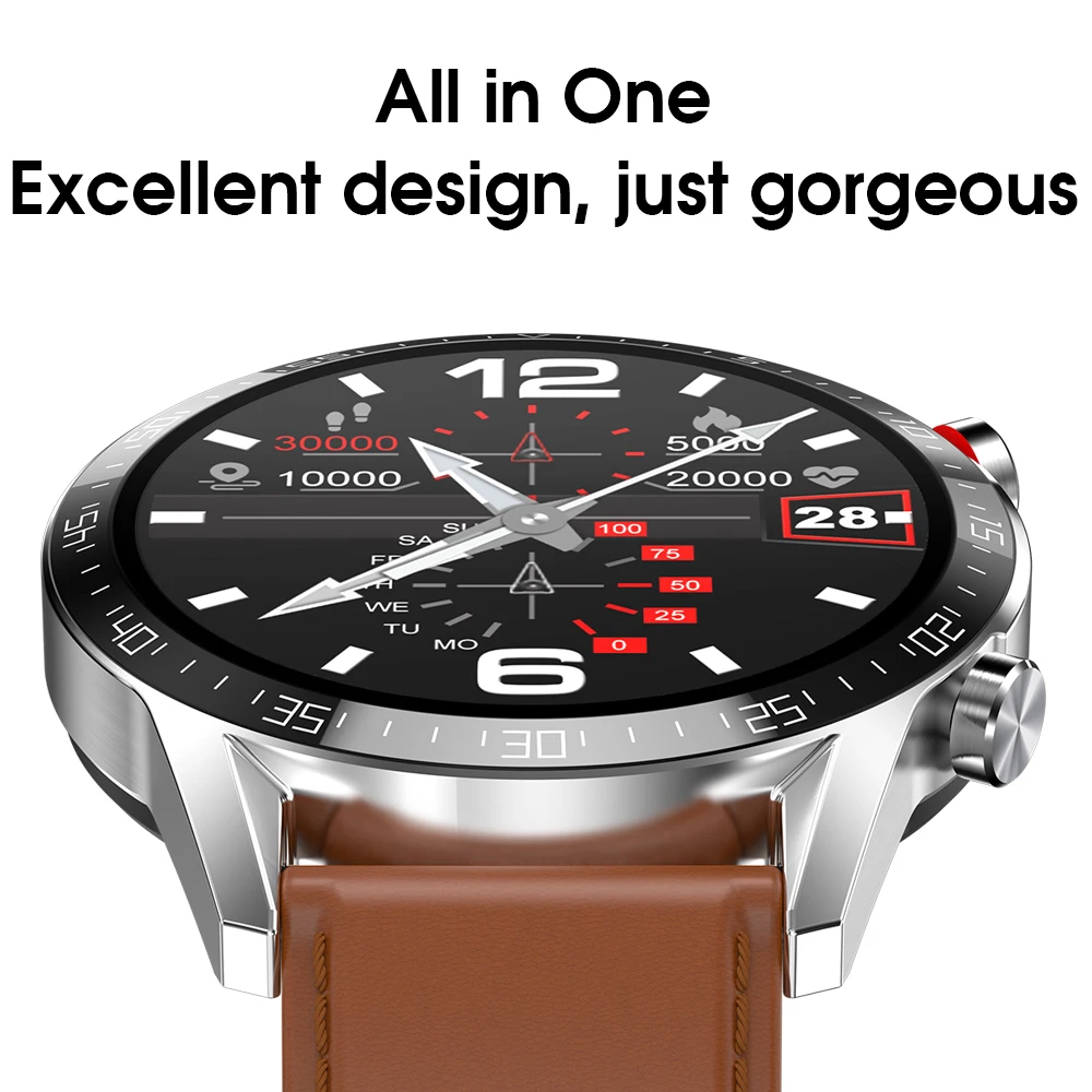 2022 round screen smartwatch bt calling ip68 waterproof fitness wristwatch l13 ecg smart watch