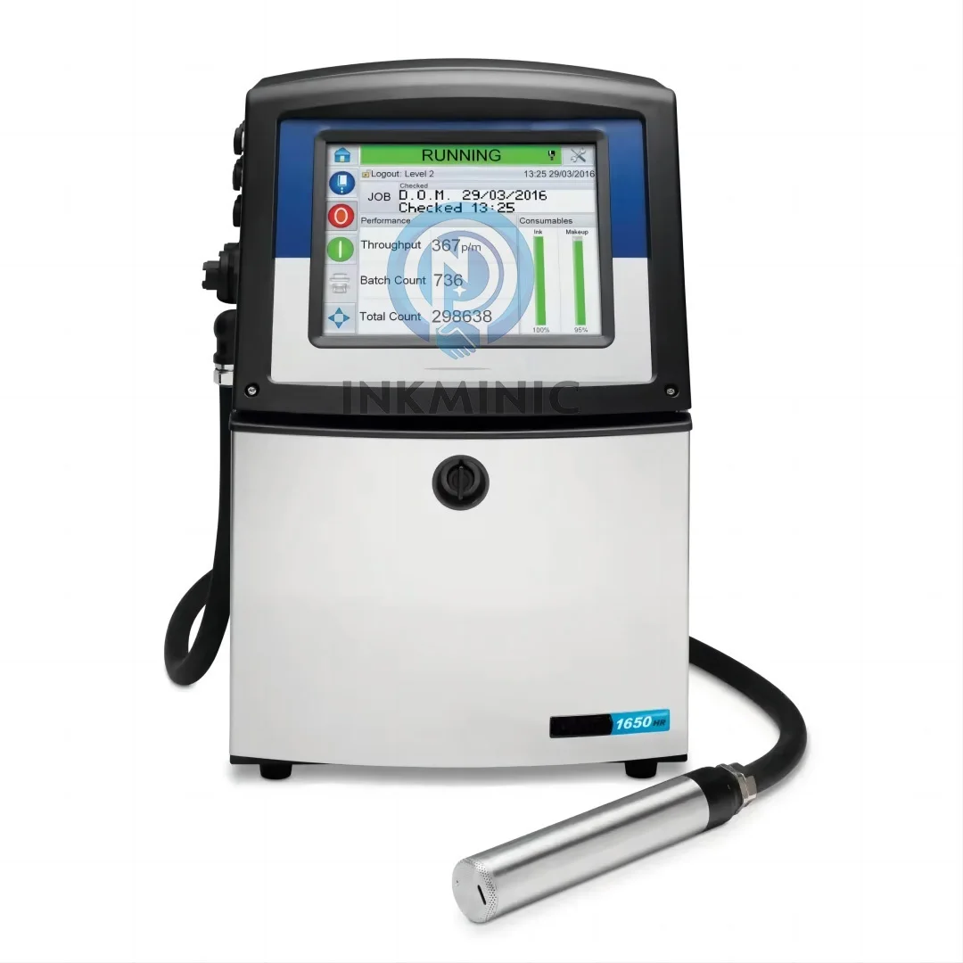 Continuous Small Character   1650HR 1710 1860 1880  CIJ Inkjet Printer Expiry Date Bar Code 1240 1280 Printing Machine